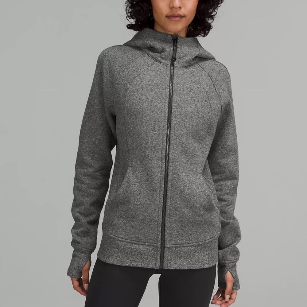 Lululemon Scuba Full-Zip Hoodie in heathered speckled black color